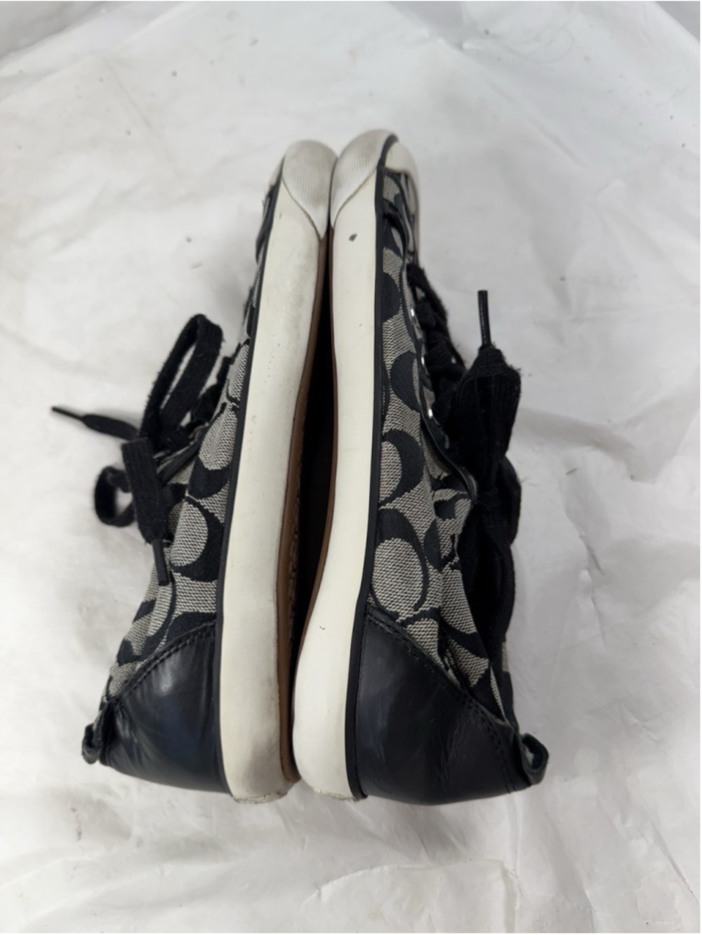 Canvas Coach Barrett Sneakers Size 10 B womens, black/gray logo - Picture 9 of 15